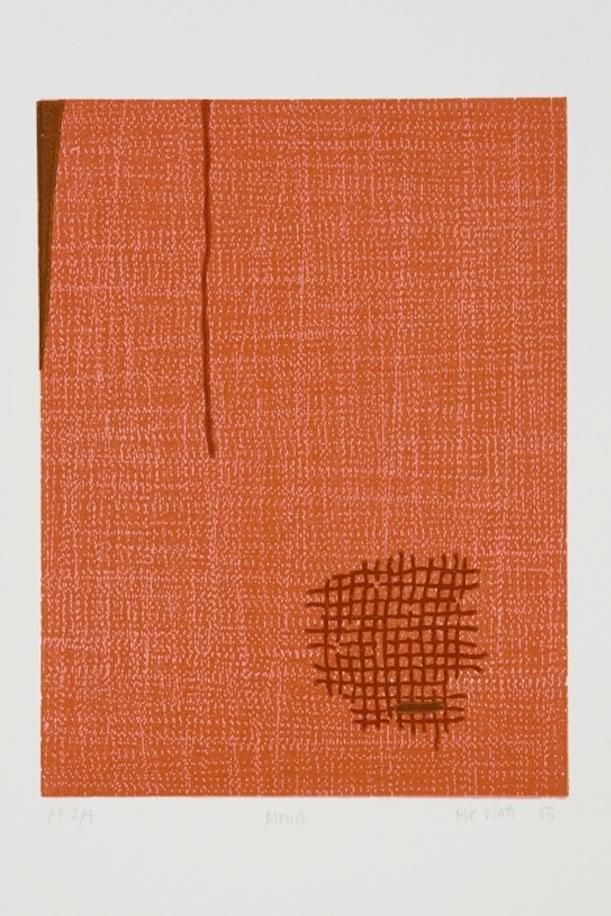 Marie Watt, Mend, 2005. Gravure sur bois sur papier